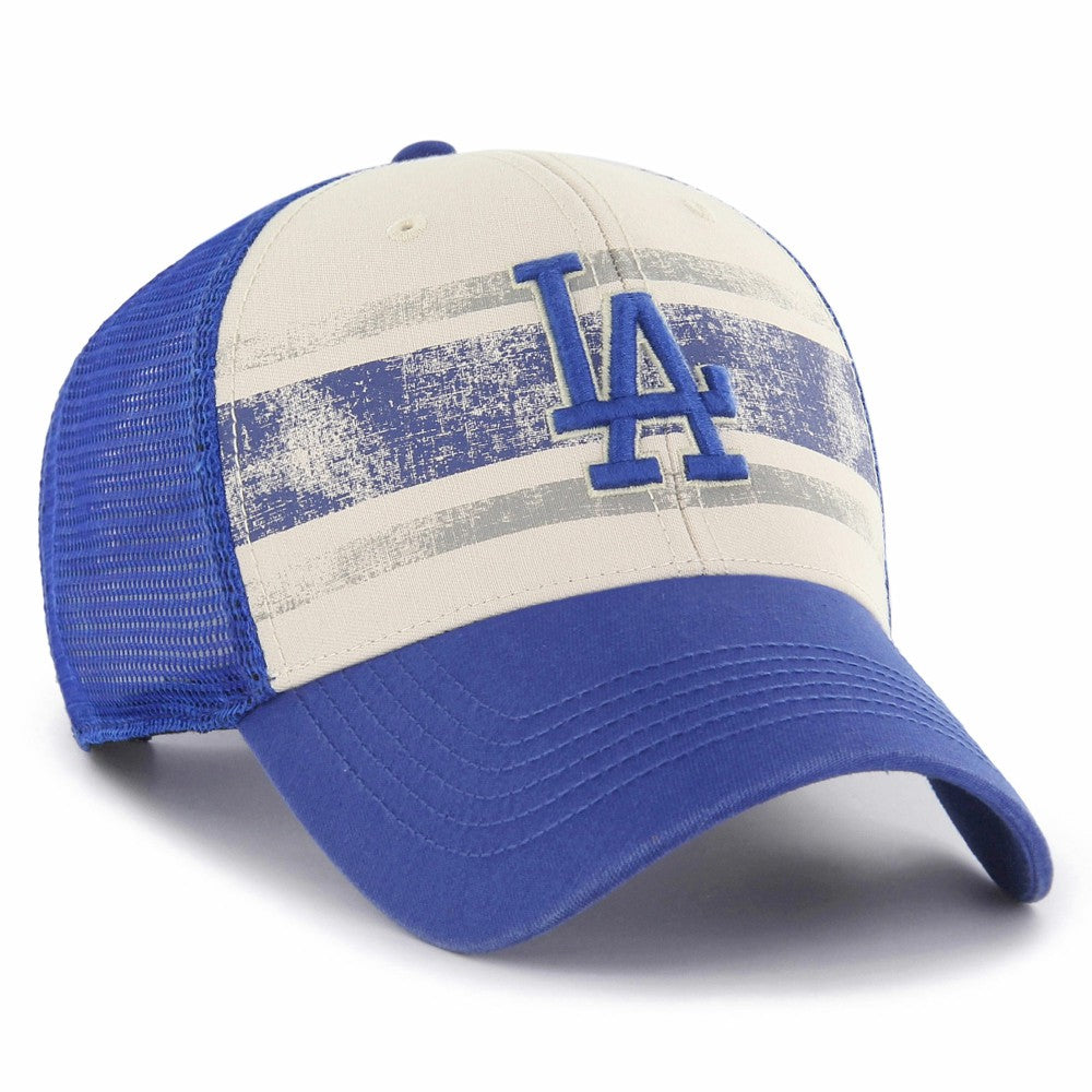 Los Angeles Dodgers '47 Breakout MVP Trucker Adjustable Hat - Cream/Royal - 47 brand Lifestyle