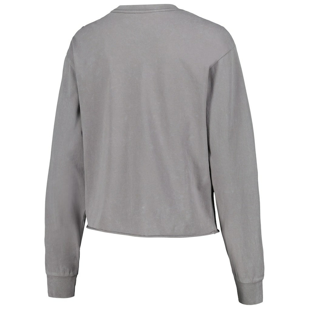 Chicago Bulls The Wild Collective Women's Band Cropped Long Sleeve T-Shirt Gray