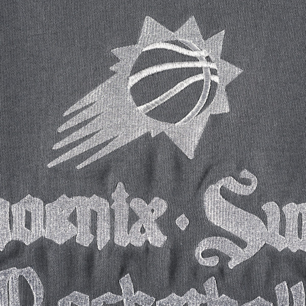 Phoenix Suns The Wild Collective Women's Embroidered Fleece Raglan Short Sleeve Pullover Sweatshirt Gray
