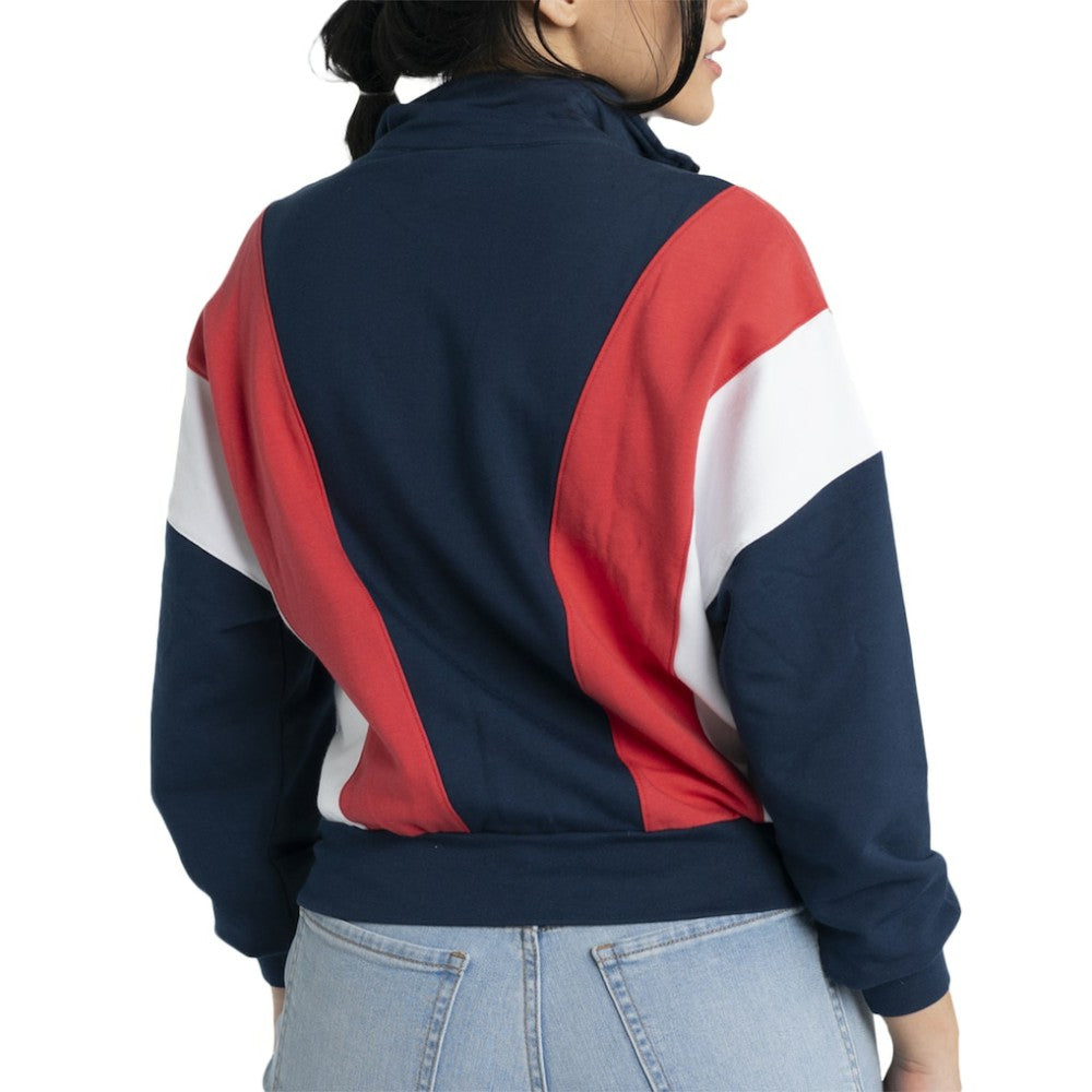 Boston Red Sox Lusso Women's Malia Quarter-Zip Sweatshirt - Navy - MLB Lifestyle