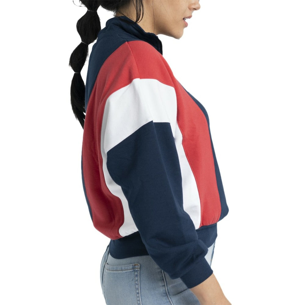 Boston Red Sox Lusso Women's Malia Quarter-Zip Sweatshirt - Navy - MLB Lifestyle