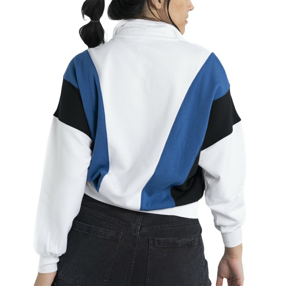 New York Yankees Lusso Women's Malia Quarter-Zip Sweatshirt - White - MLB on Sale