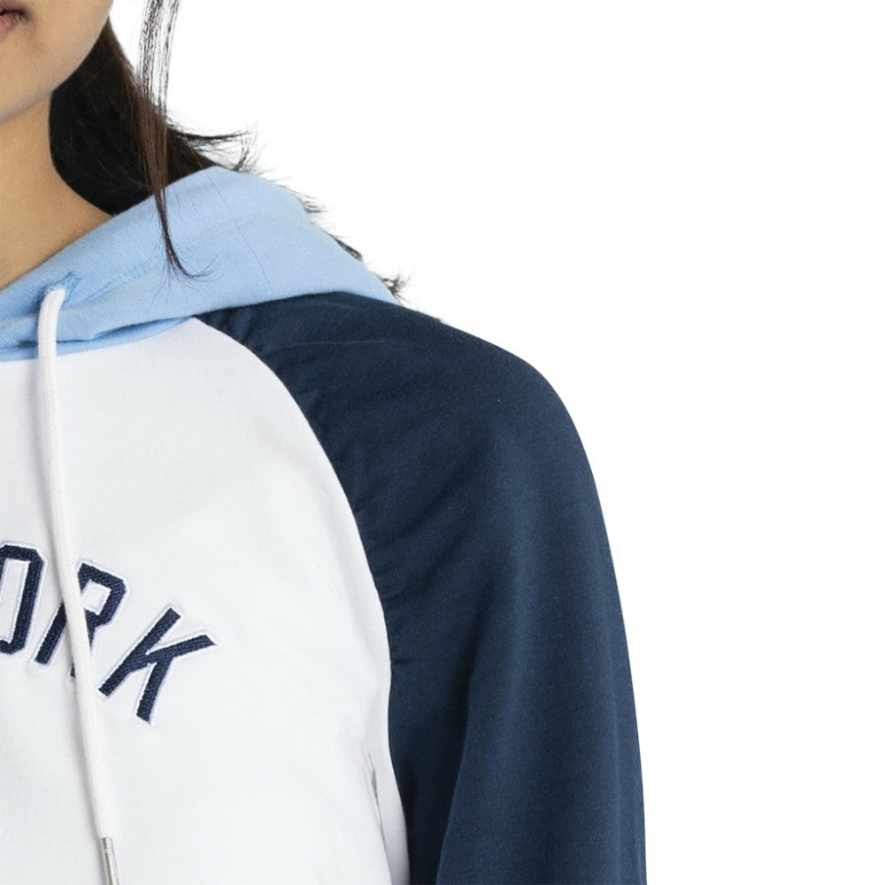 New York Yankees Lusso Women's Marlowe Tri-Blend Raglan Pullover Hoodie - White - MLB Sale