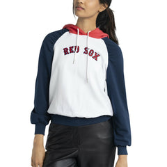 Boston Red Sox Lusso Women's Marlowe Tri-Blend Raglan Pullover Hoodie - White - MLB on Sale