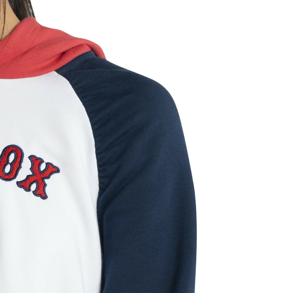 Boston Red Sox Lusso Women's Marlowe Tri-Blend Raglan Pullover Hoodie - White - MLB on Sale