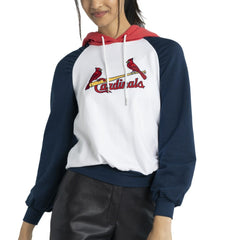 St. Louis Cardinals Lusso Women's Marlowe Tri-Blend Raglan Pullover Hoodie - White - MLB Discount