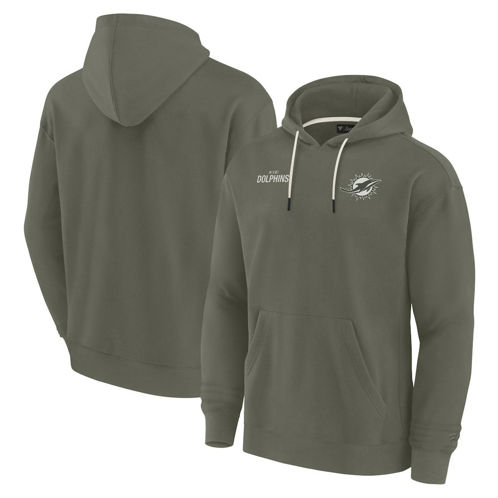 Fanatics Miami Dolphins Unisex Elements Super Soft Fleece Pullover Hoodie Olive