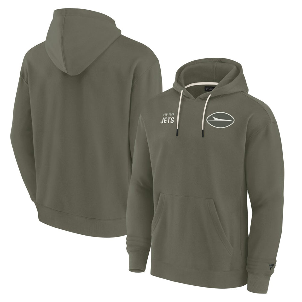Fanatics New York Jets Unisex Elements Super Soft Fleece Pullover Hoodie Olive