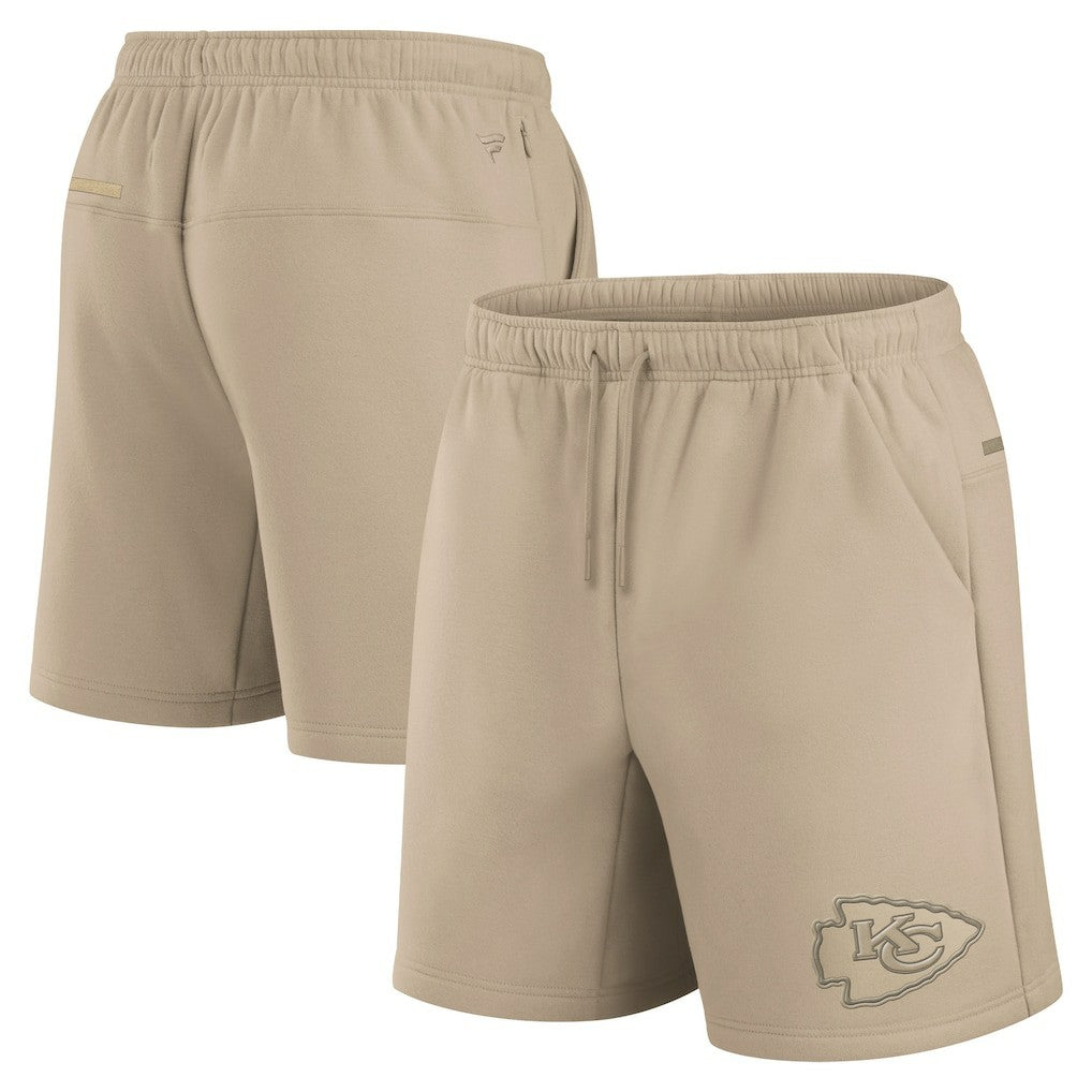 Fanatics Kansas City Chiefs Unisex Elements Super Soft Fleece Shorts Khaki