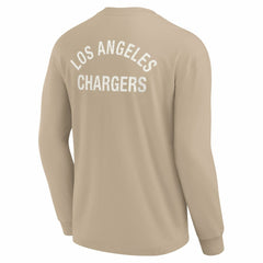 Fanatics Los Angeles Chargers Unisex Elements Super Soft Long Sleeve T-Shirt Khaki