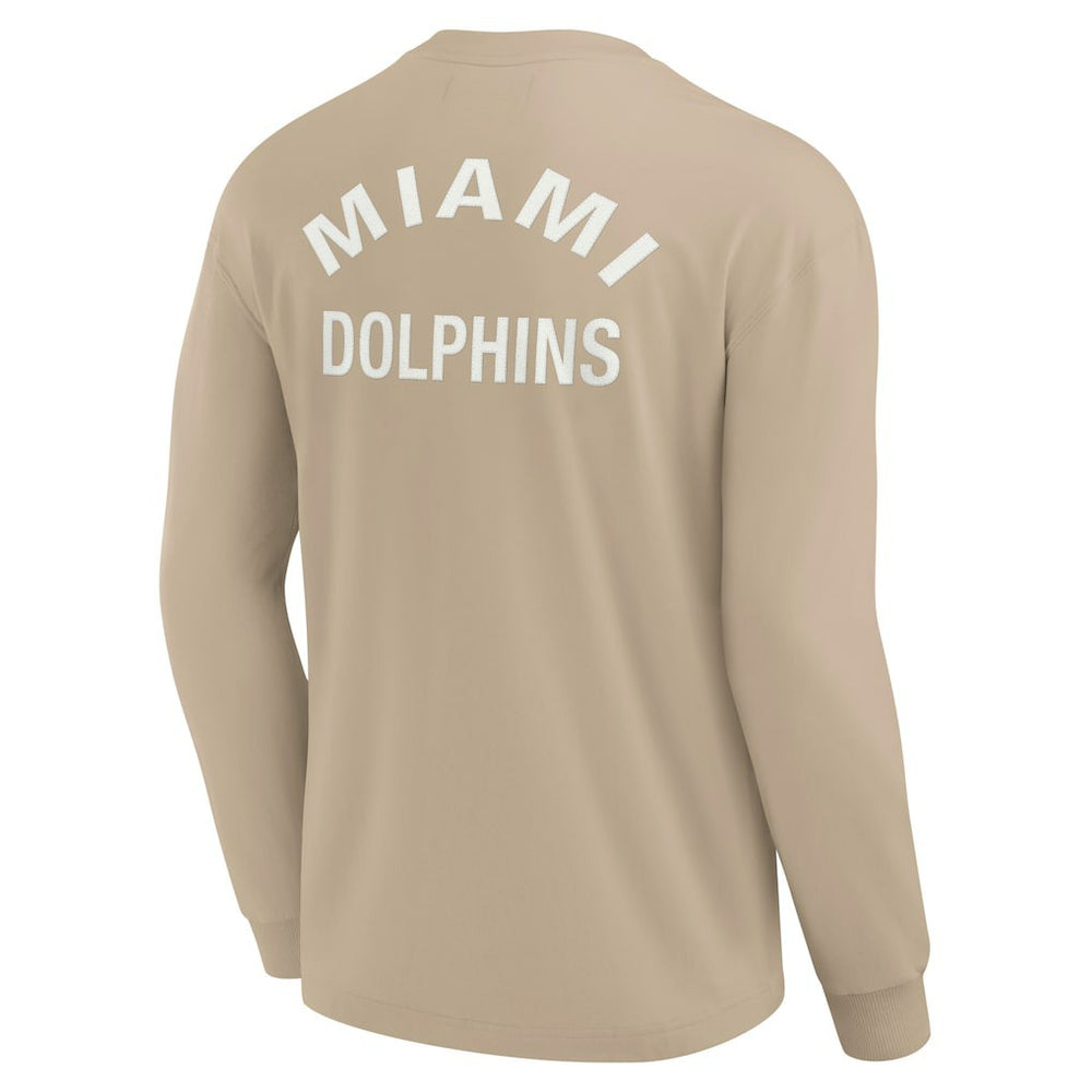 Fanatics Miami Dolphins Unisex Elements Super Soft Long Sleeve T-Shirt Khaki