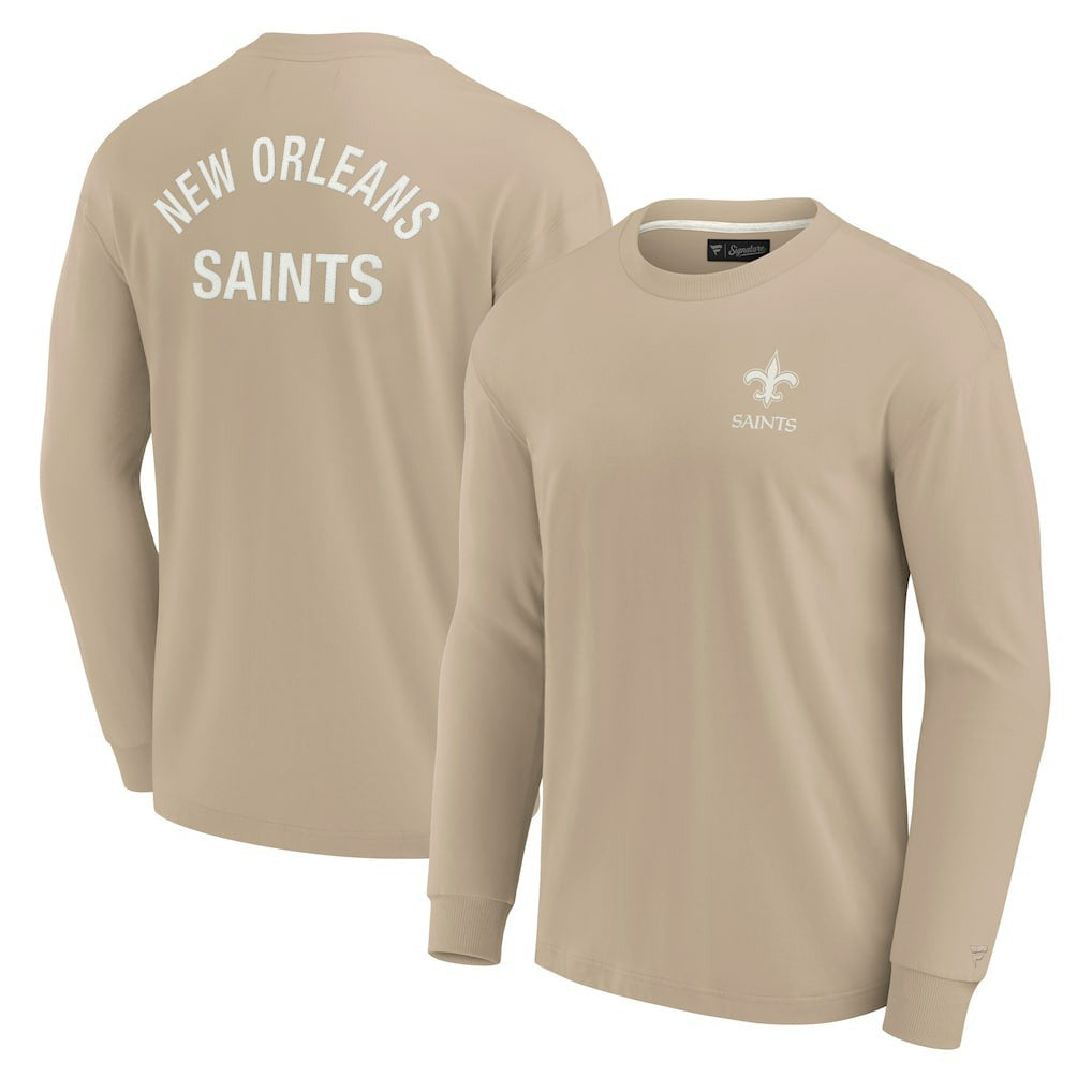 Fanatics New Orleans Saints Unisex Elements Super Soft Long Sleeve T-Shirt Khaki