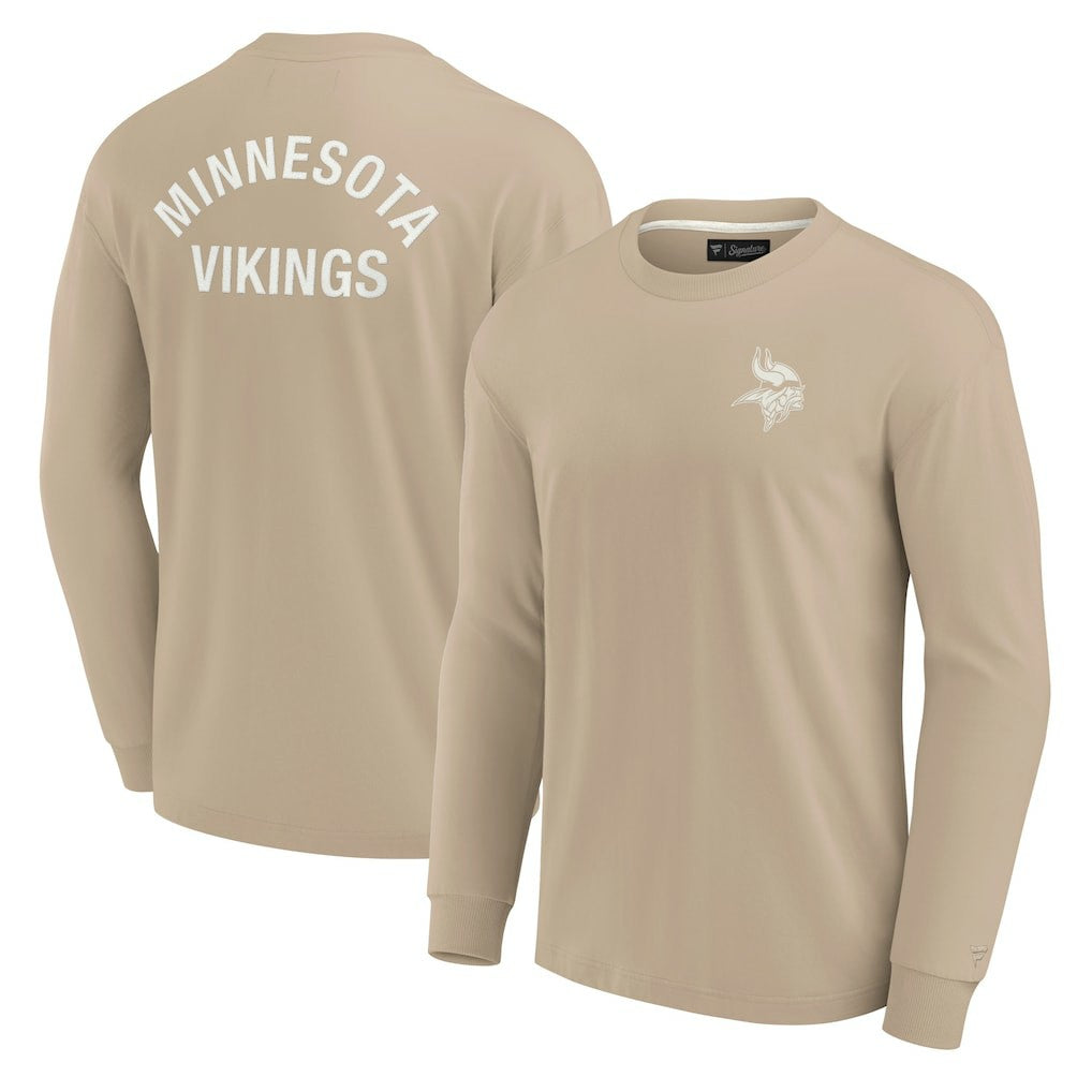 Fanatics Minnesota Vikings Unisex Elements Super Soft Long Sleeve T-Shirt Khaki