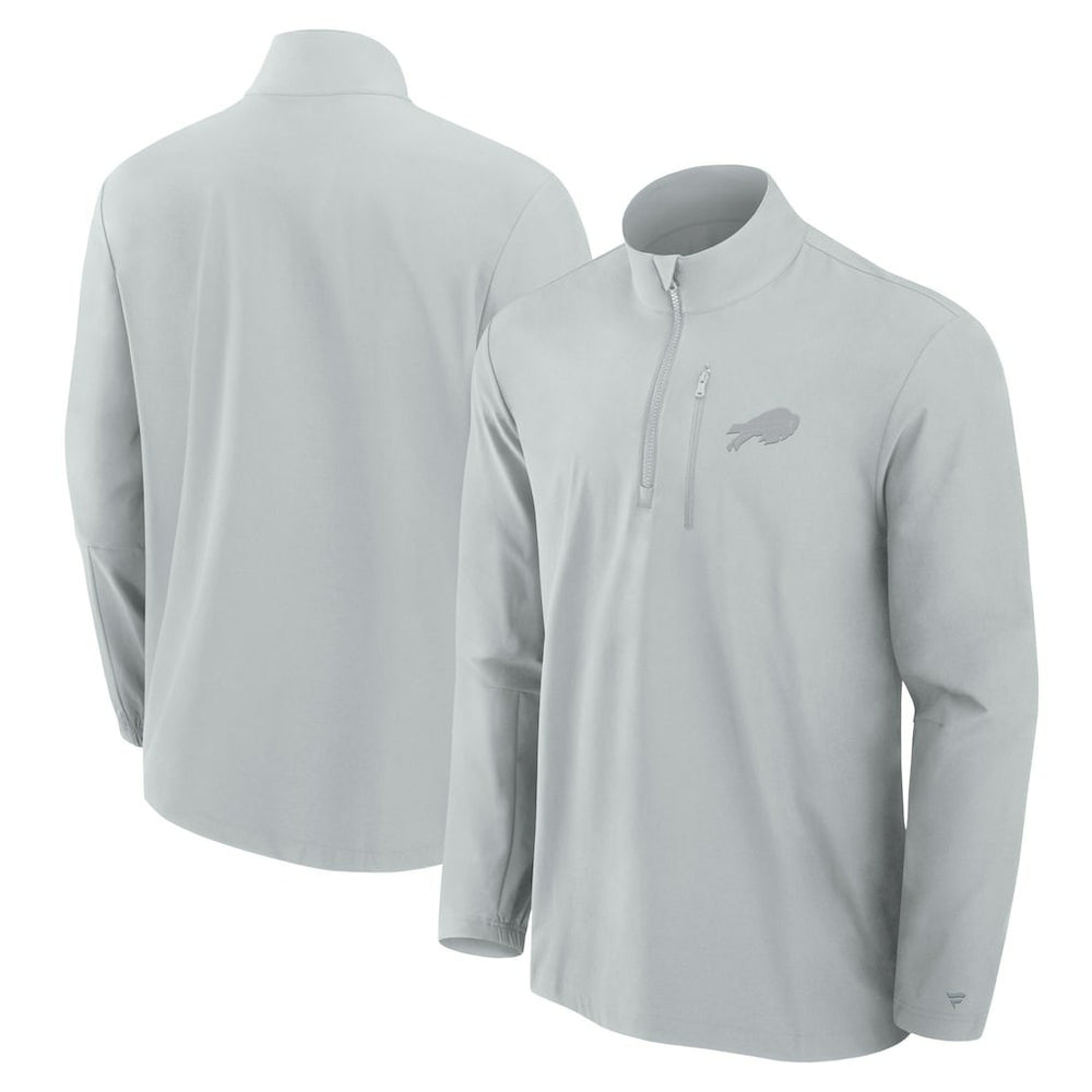 Fanatics Buffalo Bills Front Office Micro Tonal Quarter-Zip Pullover Gray