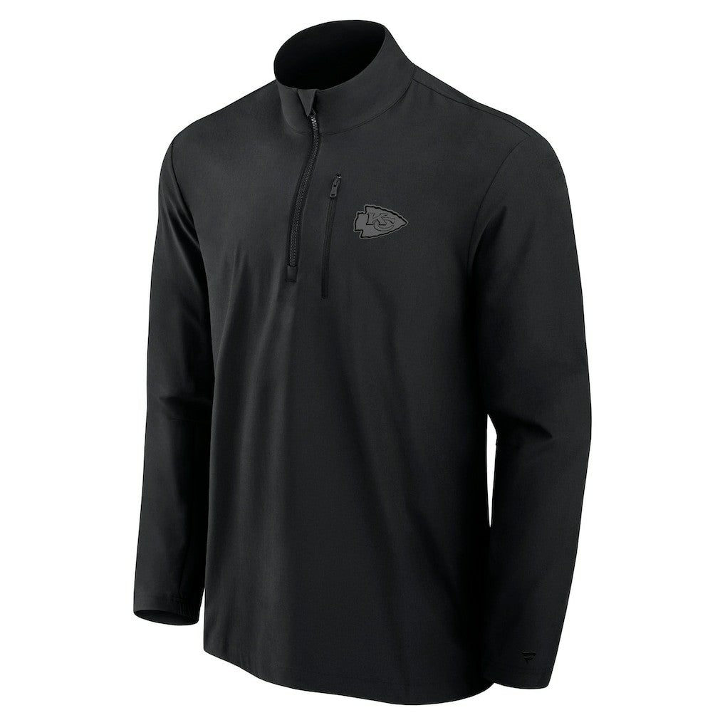 Fanatics Kansas City Chiefs Front Office Micro Tonal Quarter-Zip Pullover Black