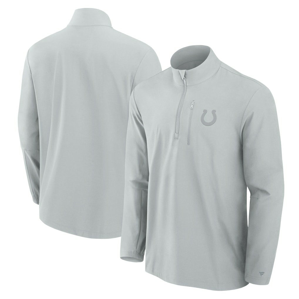 Fanatics Indianapolis Colts Front Office Micro Tonal Quarter-Zip Pullover Gray