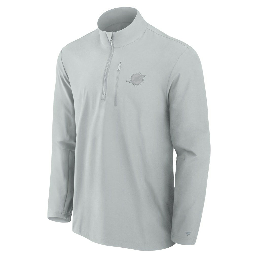 Fanatics Miami Dolphins Front Office Micro Tonal Quarter-Zip Pullover Gray