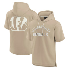 Fanatics Cincinnati Bengals Unisex Elements Super Soft Fleece Short Sleeve Pullover Hoodie Khaki
