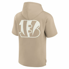 Fanatics Cincinnati Bengals Unisex Elements Super Soft Fleece Short Sleeve Pullover Hoodie Khaki
