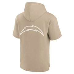 Fanatics Los Angeles Chargers Unisex Elements Super Soft Fleece Short Sleeve Pullover Hoodie Khaki