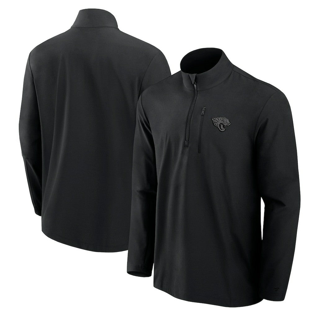 Fanatics Jacksonville Jaguars Front Office Micro Tonal Quarter-Zip Pullover Black