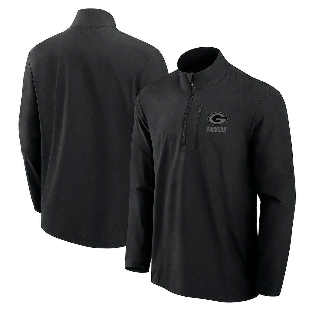 Fanatics Green Bay Packers Front Office Micro Tonal Quarter-Zip Pullover Black