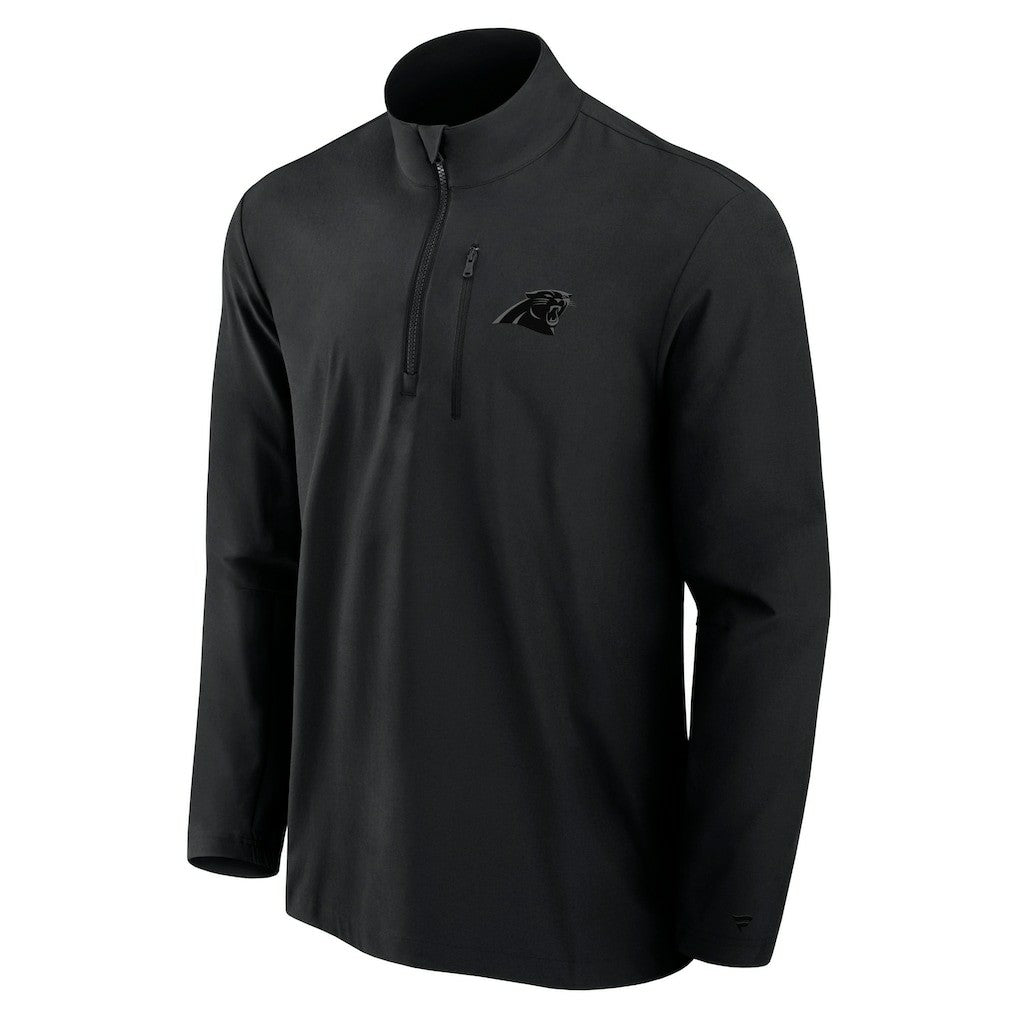 Fanatics Carolina Panthers Front Office Micro Tonal Quarter-Zip Pullover Black