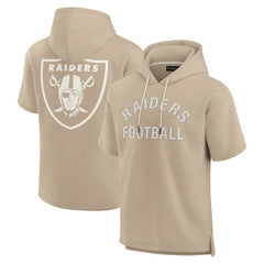 Fanatics Las Vegas Raiders Unisex Elements Super Soft Fleece Short Sleeve Pullover Hoodie Khaki