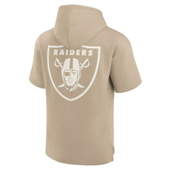 Fanatics Las Vegas Raiders Unisex Elements Super Soft Fleece Short Sleeve Pullover Hoodie Khaki