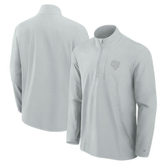 Fanatics Los Angeles Rams Front Office Micro Tonal Quarter-Zip Pullover Gray