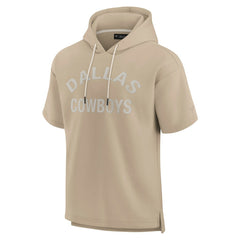 Fanatics Dallas Cowboys Unisex Elements Super Soft Fleece Short Sleeve Pullover Hoodie Khaki