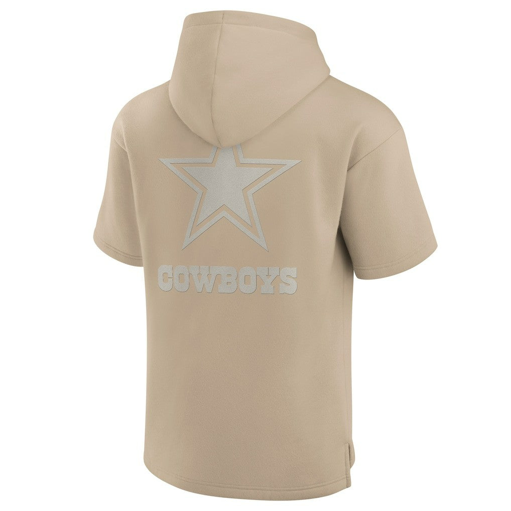Fanatics Dallas Cowboys Unisex Elements Super Soft Fleece Short Sleeve Pullover Hoodie Khaki