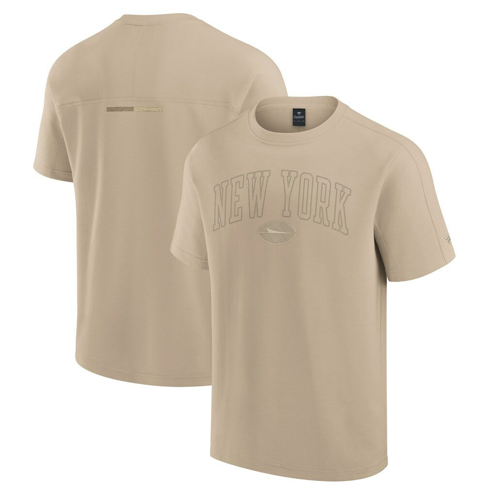 Fanatics New York Jets Unisex Elements Heavyweight Tri-Blend T-Shirt Khaki