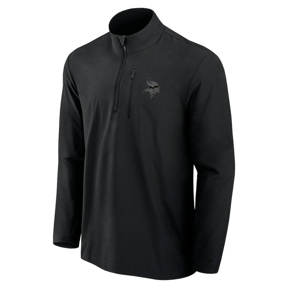 Fanatics Minnesota Vikings Front Office Micro Tonal Quarter-Zip Pullover Black
