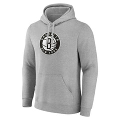 Brooklyn Nets Primary Logo Pullover Hoodie Heather Gray | Fanatics Near Me