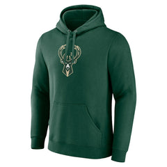 Milwaukee Bucks Primary Logo Pullover Hoodie Hunter Green | Fanatics Near Me