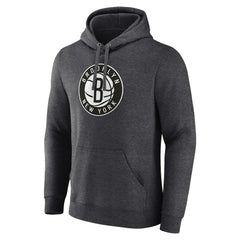 Brooklyn Nets Primary Logo Pullover Hoodie Heather Charcoal | Fanatics for sale