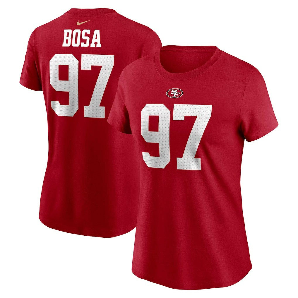 Nike Nick Bosa San Francisco 49ers Women's Player Name & Number T-Shirt Scarlet