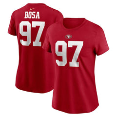 Nike Nick Bosa San Francisco 49ers Women's Player Name & Number T-Shirt Scarlet