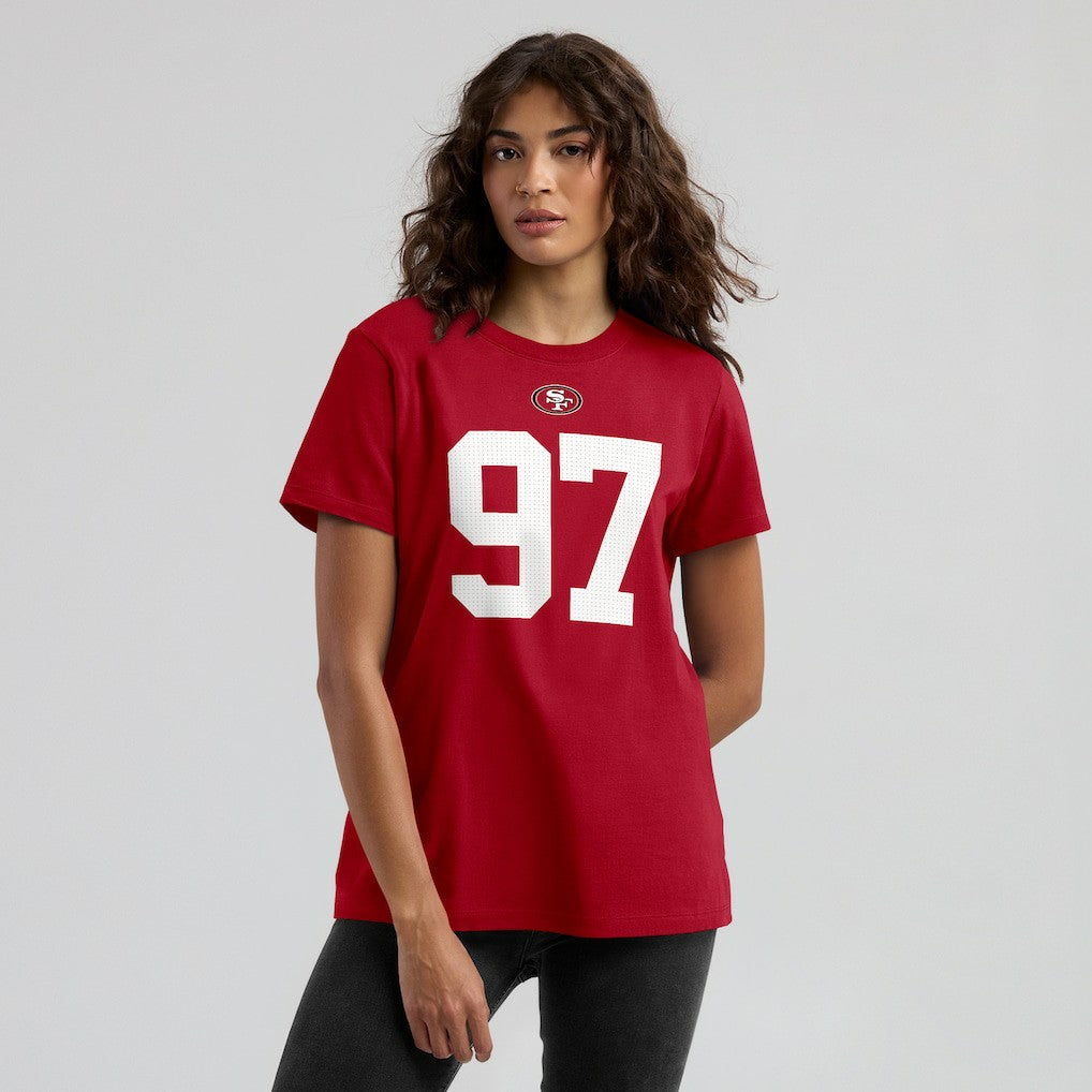 Nike Nick Bosa San Francisco 49ers Women's Player Name & Number T-Shirt Scarlet