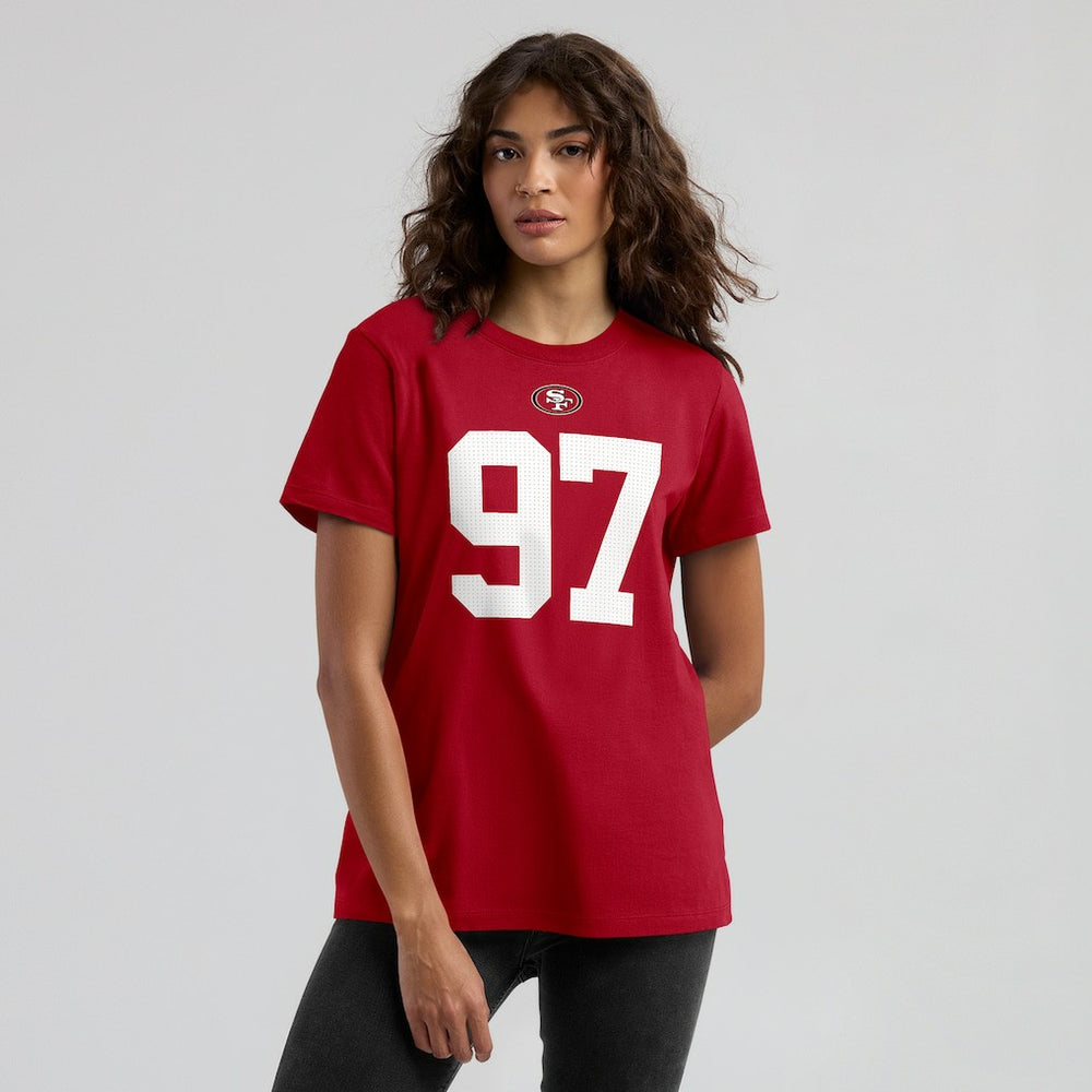 Nike Nick Bosa San Francisco 49ers Women's Player Name & Number T-Shirt Scarlet