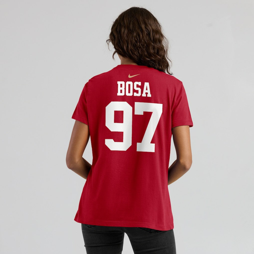 Nike Nick Bosa San Francisco 49ers Women's Player Name & Number T-Shirt Scarlet