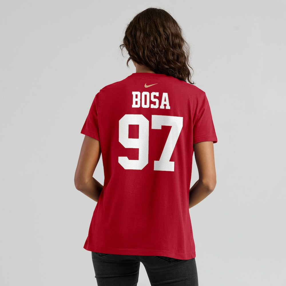 Nike Nick Bosa San Francisco 49ers Women's Player Name & Number T-Shirt Scarlet