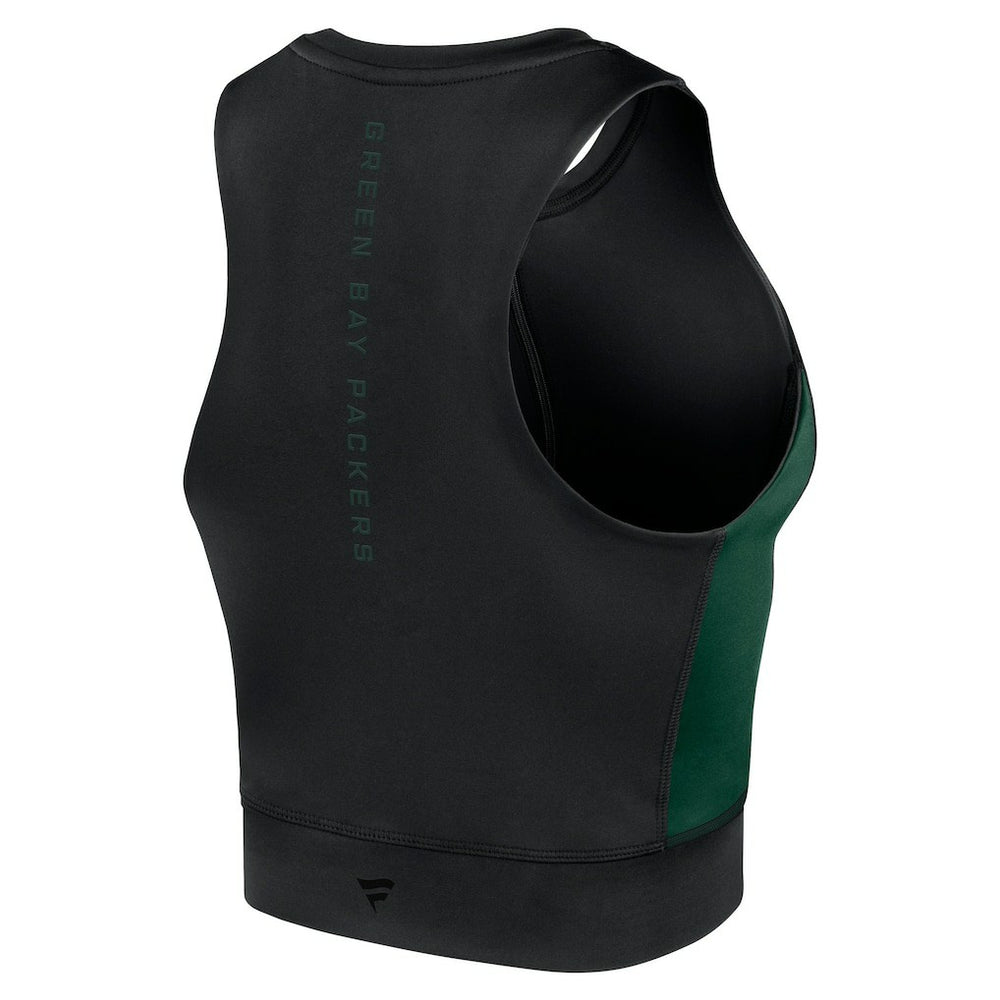 Fanatics Green Bay Packers Women's Studio Fitted Gym Tank Top Black