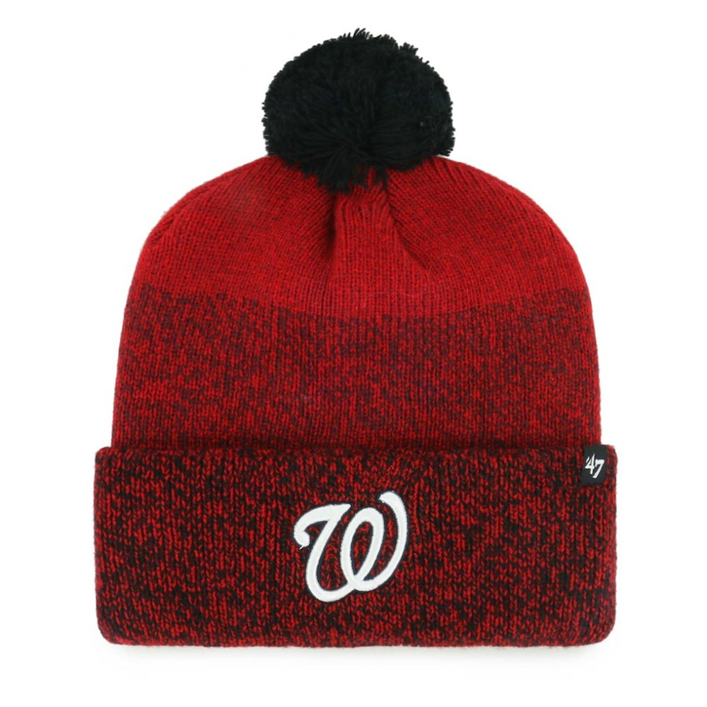 Washington Nationals '47 Darkfreeze Cuffed Knit Hat with Pom - Red - 47 brand Sale