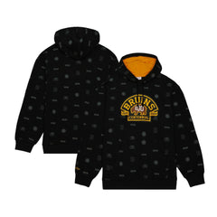 Boston Bruins Mitchell & Ness 100th Anniversary Allover Print Pullover Hoodie - Black - NHL 200328487