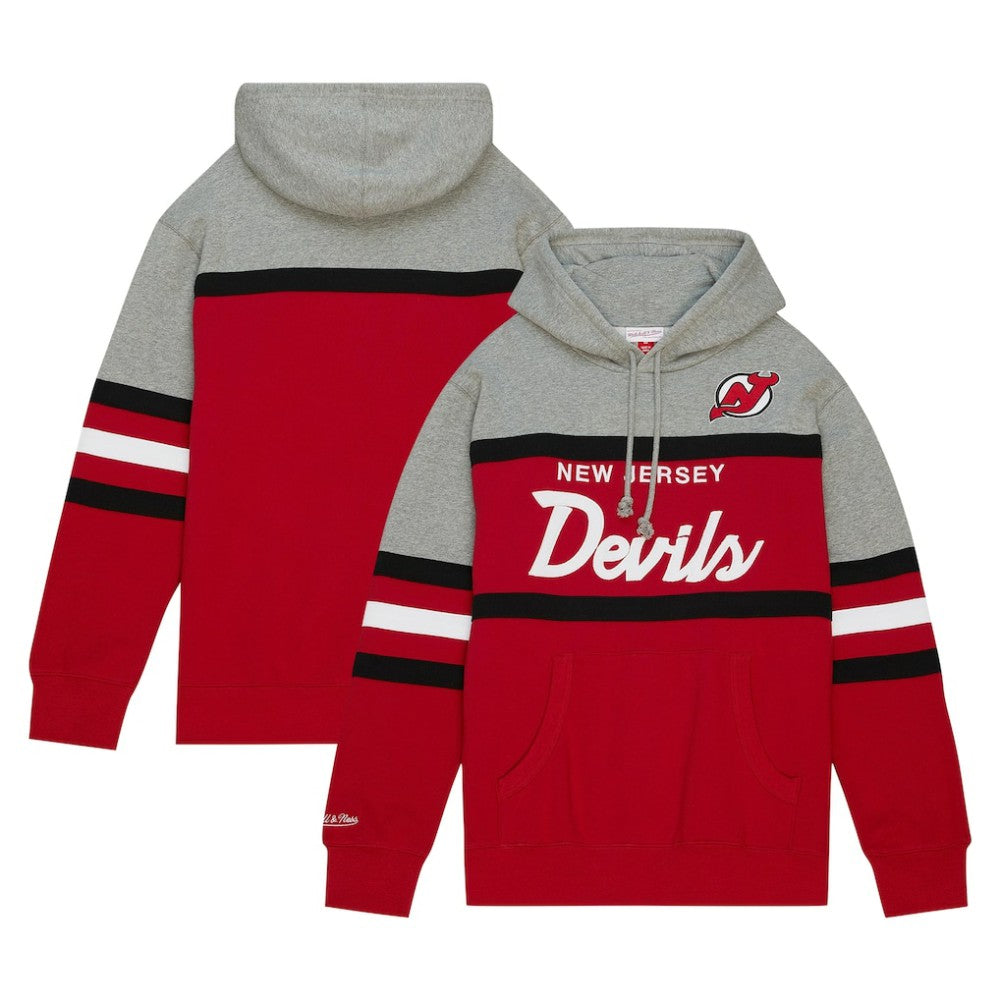 New Jersey Devils Head Coach Pullover Hoodie - Red/Gray - NHL 200328526