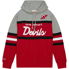 New Jersey Devils Head Coach Pullover Hoodie - Red/Gray - NHL 200328526