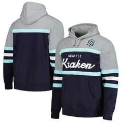 Seattle Kraken Head Coach Pullover Hoodie - Deep Sea Blue/Gray - NHL 200328535