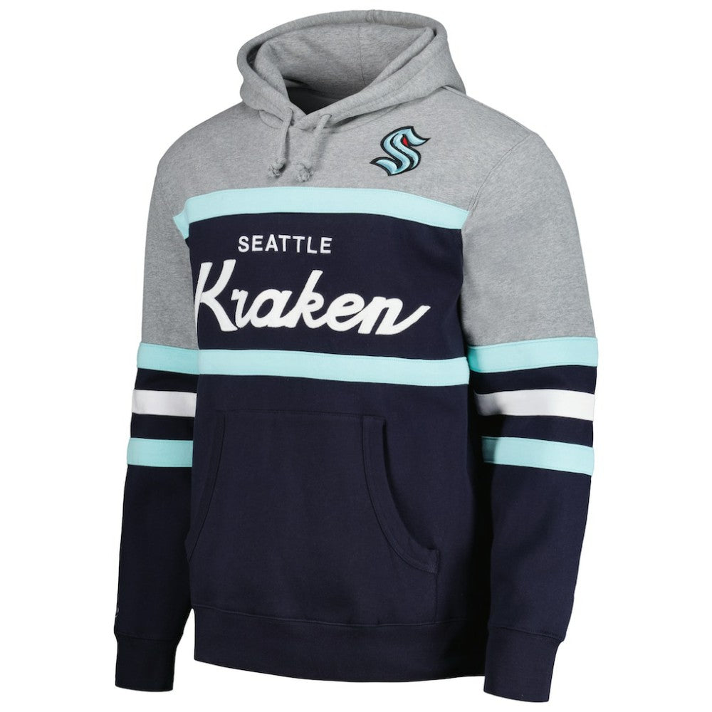 Seattle Kraken Head Coach Pullover Hoodie - Deep Sea Blue/Gray - NHL 200328535